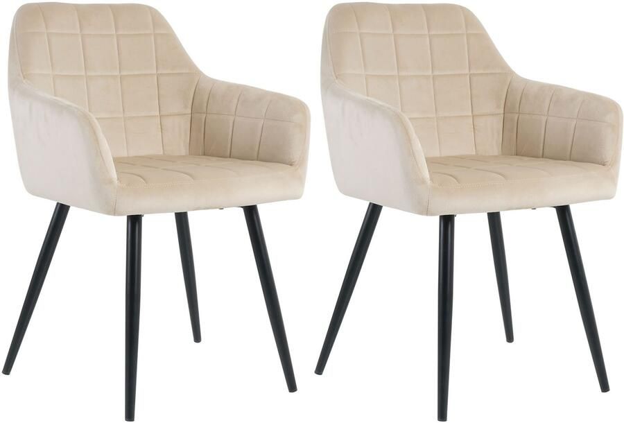 INOSIGN Stoel met 4 poten met vierkante stiksels binnenin (set 2 stuks) - Foto 6