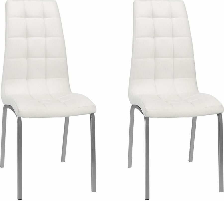 INOSIGN Stoel met 4 poten Paars (set van 2) bekleding in imitatieleer verchroomd metalen frame (set 2 stuks)