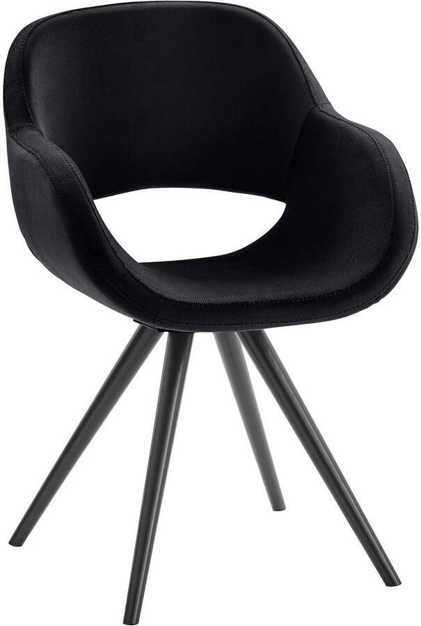 INOSIGN Stoel met armleuningen Aurora Frame van massief beukenhout in zwart gelakt (2 stuks) - Foto 6