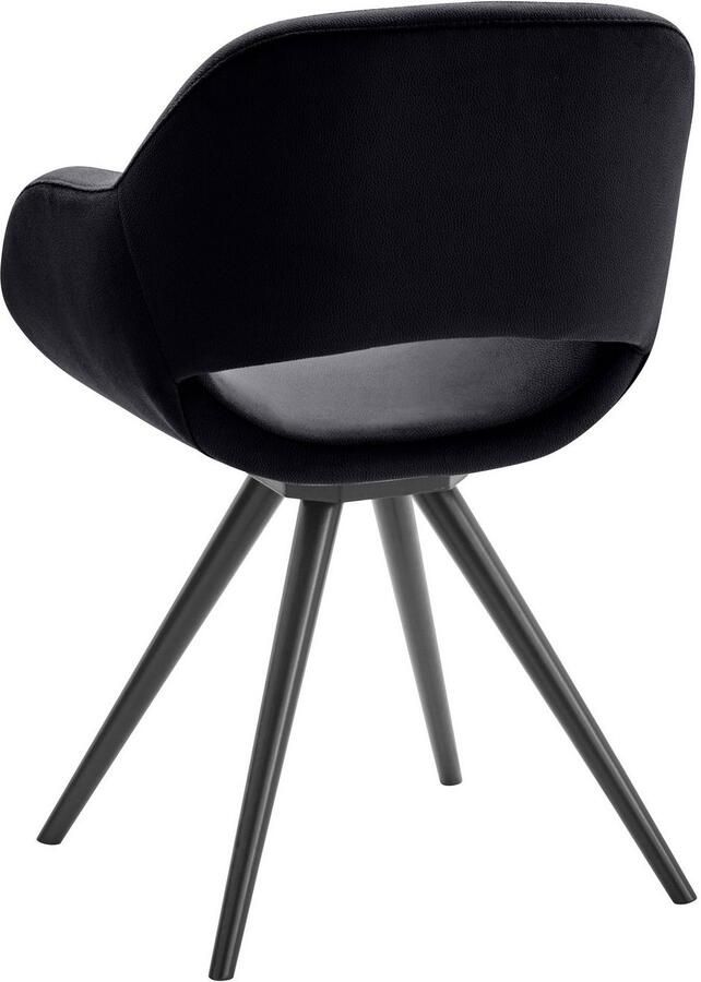 INOSIGN Stoel met armleuningen Aurora Frame van massief beukenhout in zwart gelakt (2 stuks) - Foto 3