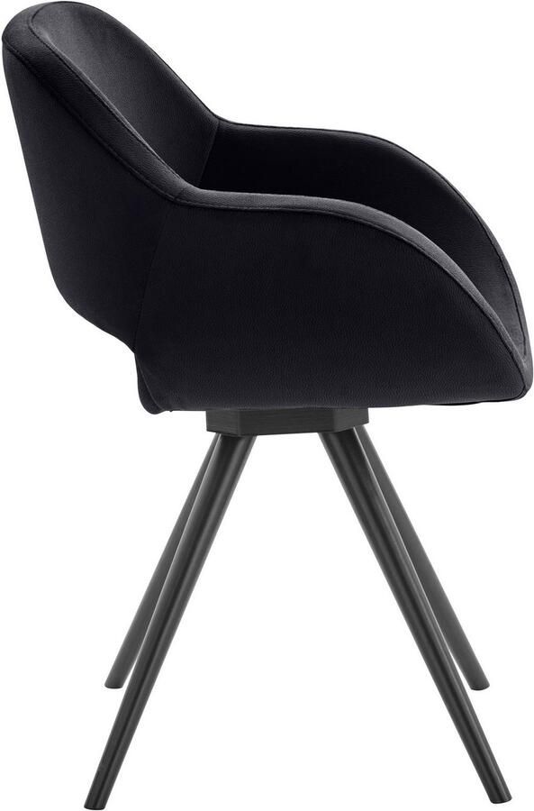 INOSIGN Stoel met armleuningen Aurora Frame van massief beukenhout in zwart gelakt (2 stuks) - Foto 9