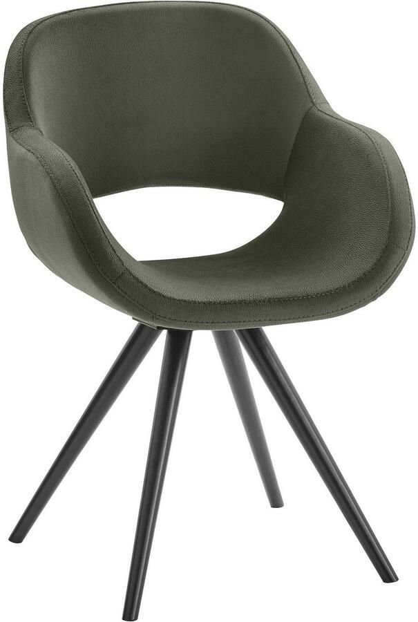 INOSIGN Stoel met armleuningen Aurora Frame van massief beukenhout in zwart gelakt (2 stuks) - Foto 6