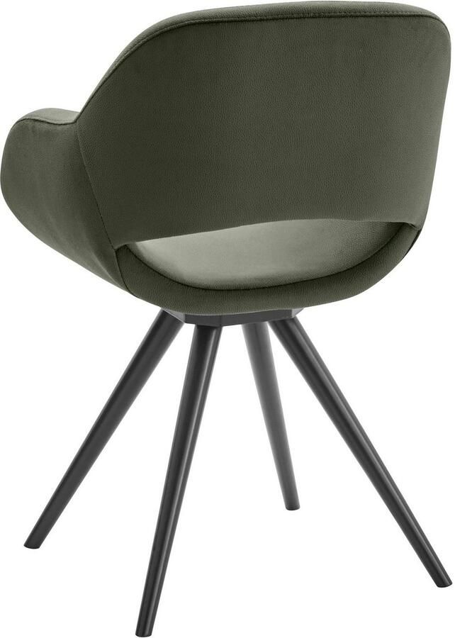 INOSIGN Stoel met armleuningen Aurora Frame van massief beukenhout in zwart gelakt (2 stuks) - Foto 3