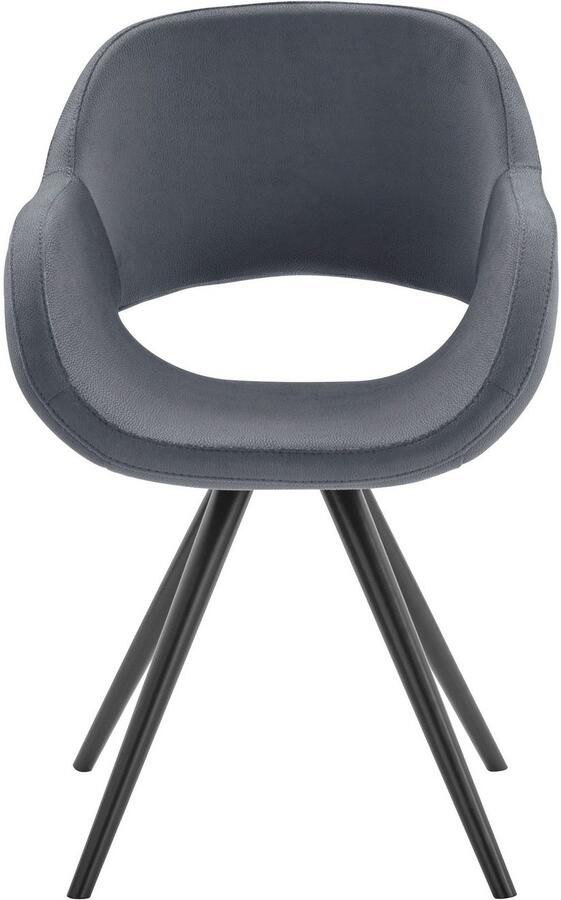 INOSIGN Stoel met armleuningen Aurora Frame van massief beukenhout in zwart gelakt (2 stuks) - Foto 9