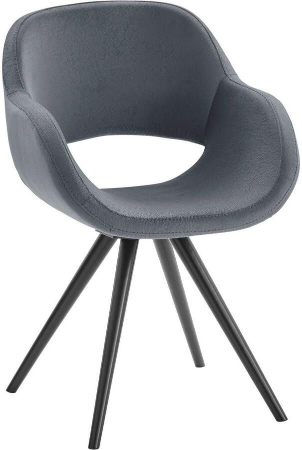 INOSIGN Stoel met armleuningen Aurora Frame van massief beukenhout in zwart gelakt (2 stuks) - Foto 6