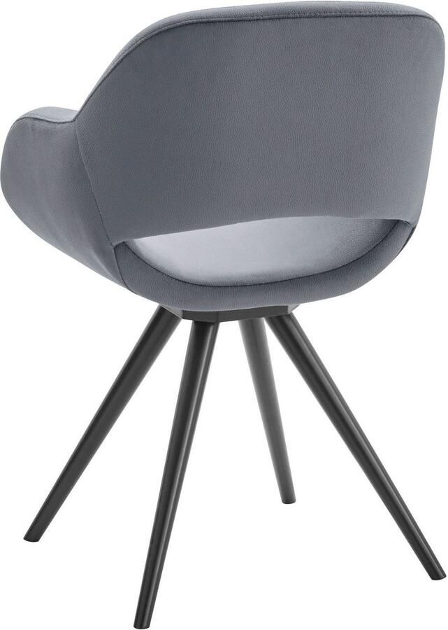 INOSIGN Stoel met armleuningen Aurora Frame van massief beukenhout in zwart gelakt (2 stuks) - Foto 3