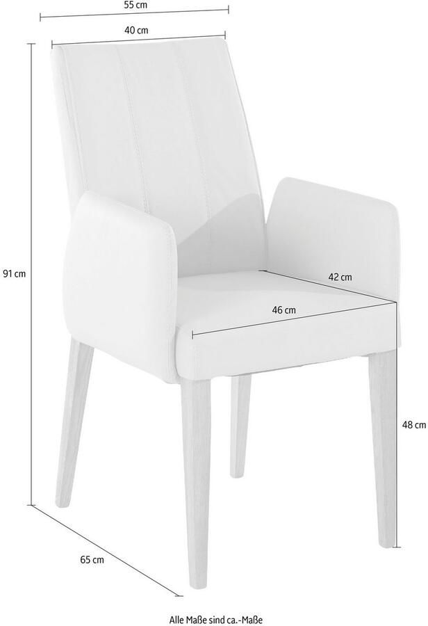 INOSIGN Stoel met armleuningen (per stuk) rugleuning met stiksels - Foto 3