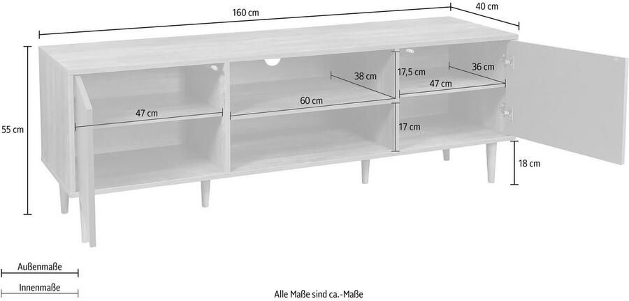 Artistiq Living Artistiq TV-meubel Beckham 160cm Grijs Naturel - Foto 2