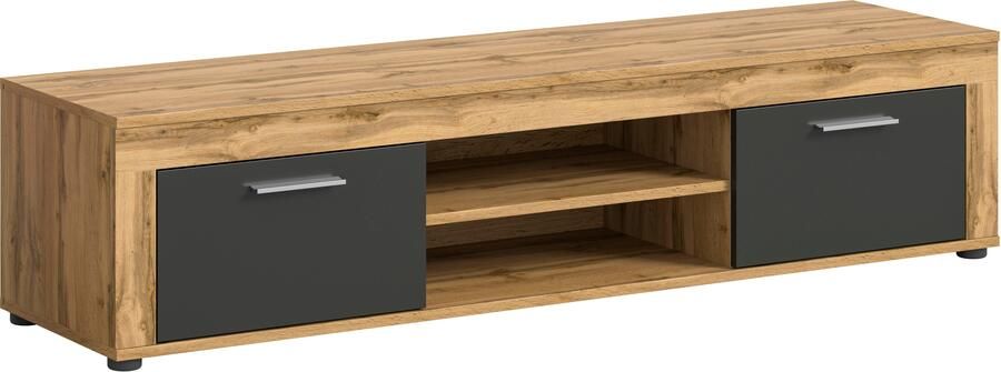 INOSIGN Tv-meubel Aosta breedte 160 cm in verschillende kleuruitvoeringen met 2 kleppen en 2 open vakken tv-bord mediabord tv-meubel - Foto 5