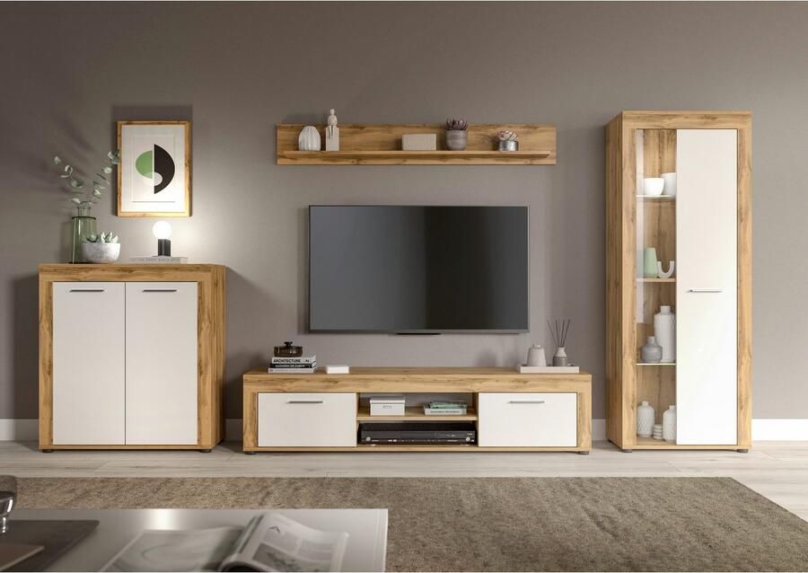 INOSIGN Tv-meubel Aosta breedte 160 cm in verschillende kleuruitvoeringen met 2 kleppen en 2 open vakken tv-bord mediabord tv-meubel - Foto 2