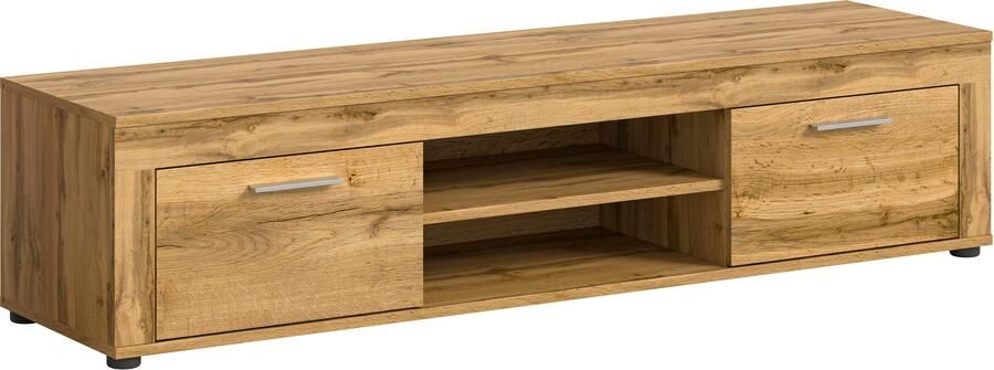 INOSIGN Tv-meubel Aosta breedte 160 cm in verschillende kleuruitvoeringen met 2 kleppen en 2 open vakken tv-bord mediabord tv-meubel - Foto 11