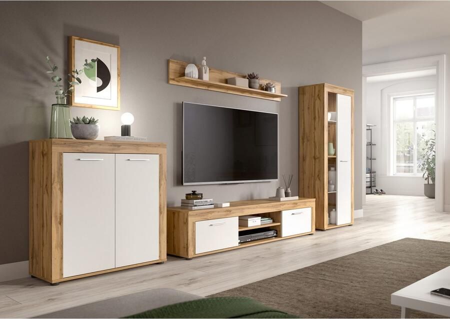 INOSIGN Vitrinekast Aosta hoogte 159 cm in verschillende kleuruitvoeringen 1 deur 3 legplanken 4 vakken woonkamer staande vitrine glazen vitrine - Foto 2