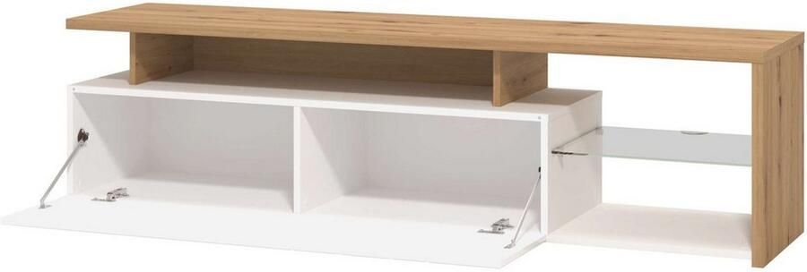 INOSIGN Tv-meubel Arctic TV-Board TV-kast Br. 170 cm met en zonder LED-verlichting front met frezing - Foto 5