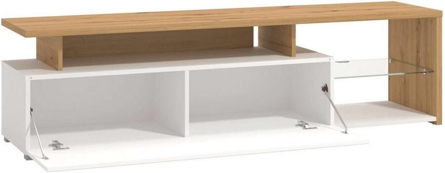 INOSIGN Tv-meubel Arctic TV-Board TV-kast Br. 170 cm met en zonder LED-verlichting front met frezing - Foto 3