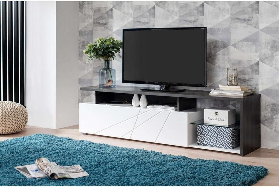 INOSIGN Tv-meubel Arctic TV-Board TV-kast Br. 170 cm met en zonder LED-verlichting front met frezing - Foto 4