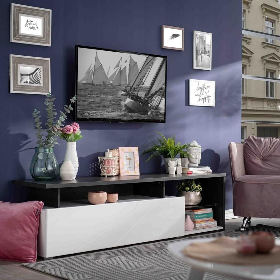 INOSIGN Tv-meubel Arctic TV-Board TV-kast Br. 170 cm met en zonder LED-verlichting front met frezing - Foto 2