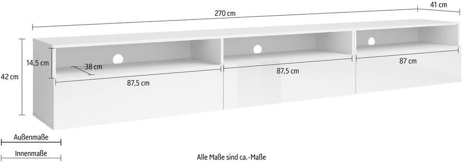 INOSIGN Tv-meubel Baros staand hangend te monteren breedte 270 cm - Foto 4