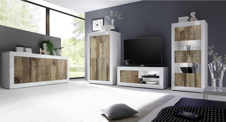 INOSIGN Tv-meubel Basis breedte 140 cm TV-meubel 1 deur 2 open vakken (glasbodem) - Foto 7
