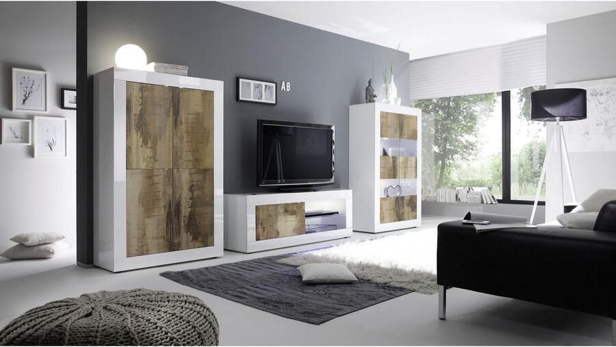 INOSIGN Tv-meubel Basis breedte 140 cm TV-meubel 1 deur 2 open vakken (glasbodem) - Foto 6