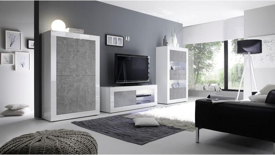 INOSIGN Tv-meubel Basis breedte 140 cm TV-meubel 1 deur 2 open vakken (glasbodem) - Foto 6