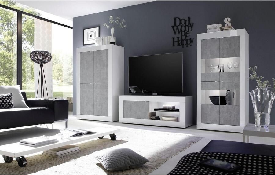 INOSIGN Tv-meubel Basis breedte 140 cm TV-meubel 1 deur 2 open vakken (glasbodem) - Foto 4
