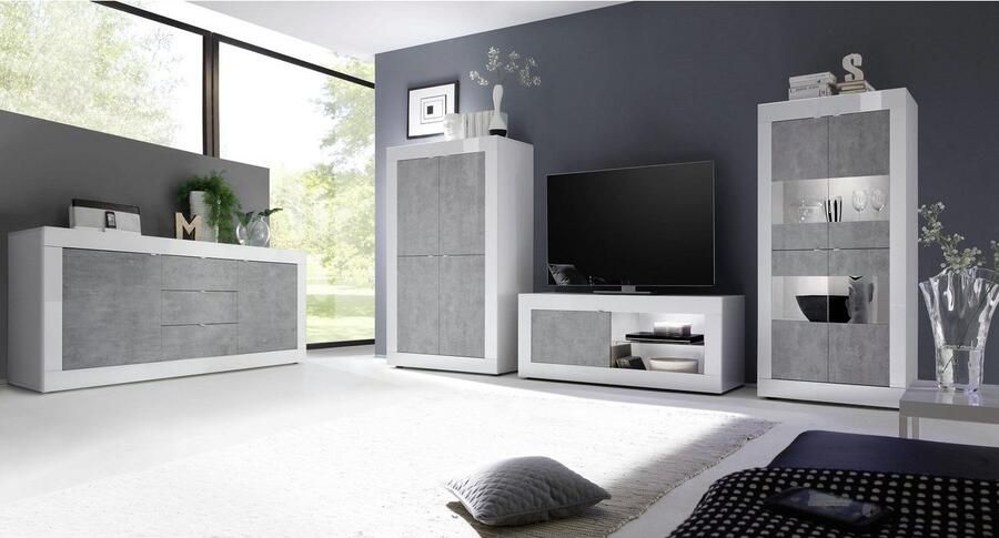 INOSIGN Tv-meubel Basis breedte 140 cm TV-meubel 1 deur 2 open vakken (glasbodem) - Foto 7