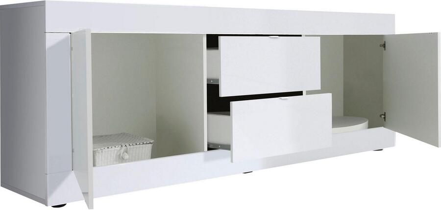 INOSIGN Tv-meubel Basis breedte 210 cm TV-meubel 2 deuren 2 lades TV-kast Metalen handgreep moderne frame-uitstraling veel opbergruimte kleurkeuze - Foto 7