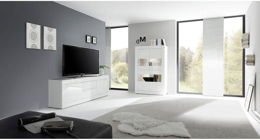 INOSIGN Tv-meubel Basis breedte 210 cm TV-meubel 2 deuren 2 lades TV-kast Metalen handgreep moderne frame-uitstraling veel opbergruimte kleurkeuze - Foto 5