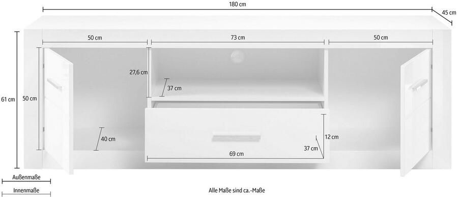 INOSIGN Tv-meubel Bianco Breedte 180 cm - Foto 3