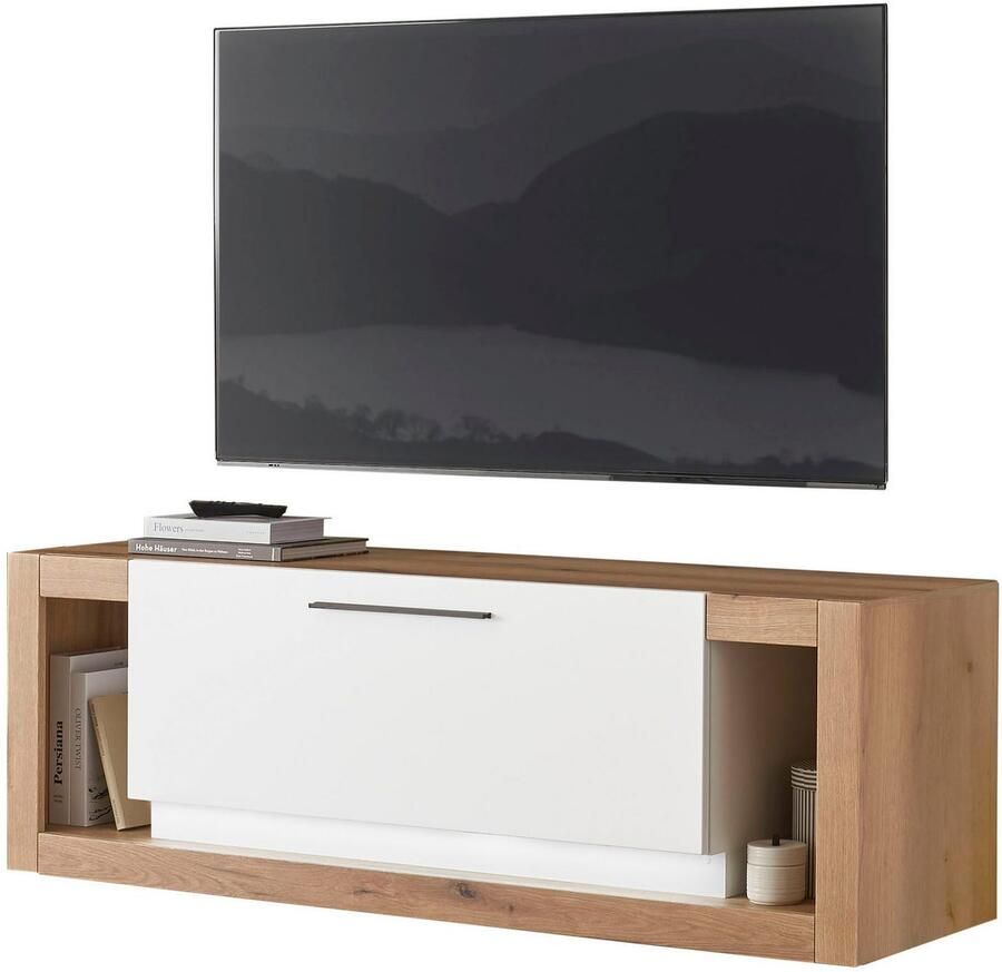 INOSIGN Tv-meubel Brixen moderne TV-kast commode in eik Evoke decor met wit Metalen grepen voldoende opbergruimte veelzijdig toepasbaar