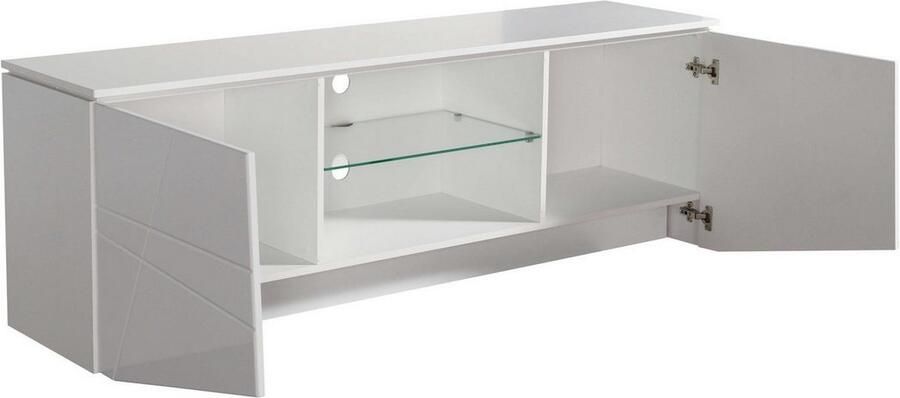 INOSIGN Tv-meubel Cadiz TV-Board TV-kast met hoogglans fronten en frezingen glazen plank - Foto 6