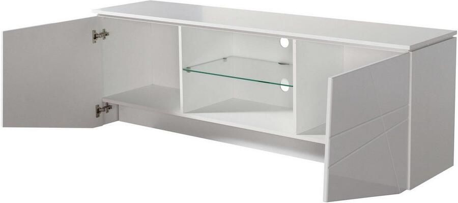 INOSIGN Tv-meubel Cadiz TV-Board TV-kast met hoogglans fronten en frezingen glazen plank - Foto 5