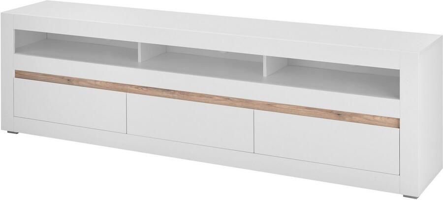 INOSIGN Tv-meubel Chester moderne TV-kast Ladekast met opbergruimte Mat Wit vervangbare afdekking in grepline tijdloos design 217 cm breed (1 stuk) - Foto 3