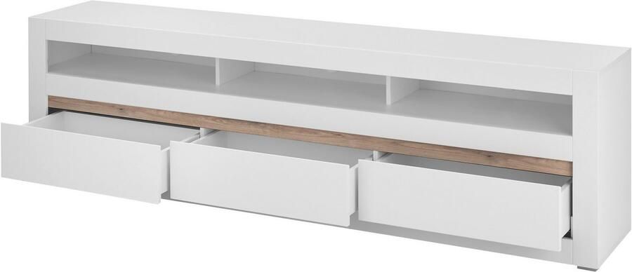 INOSIGN Tv-meubel Chester moderne TV-kast Ladekast met opbergruimte Mat Wit vervangbare afdekking in grepline tijdloos design 217 cm breed (1 stuk) - Foto 4