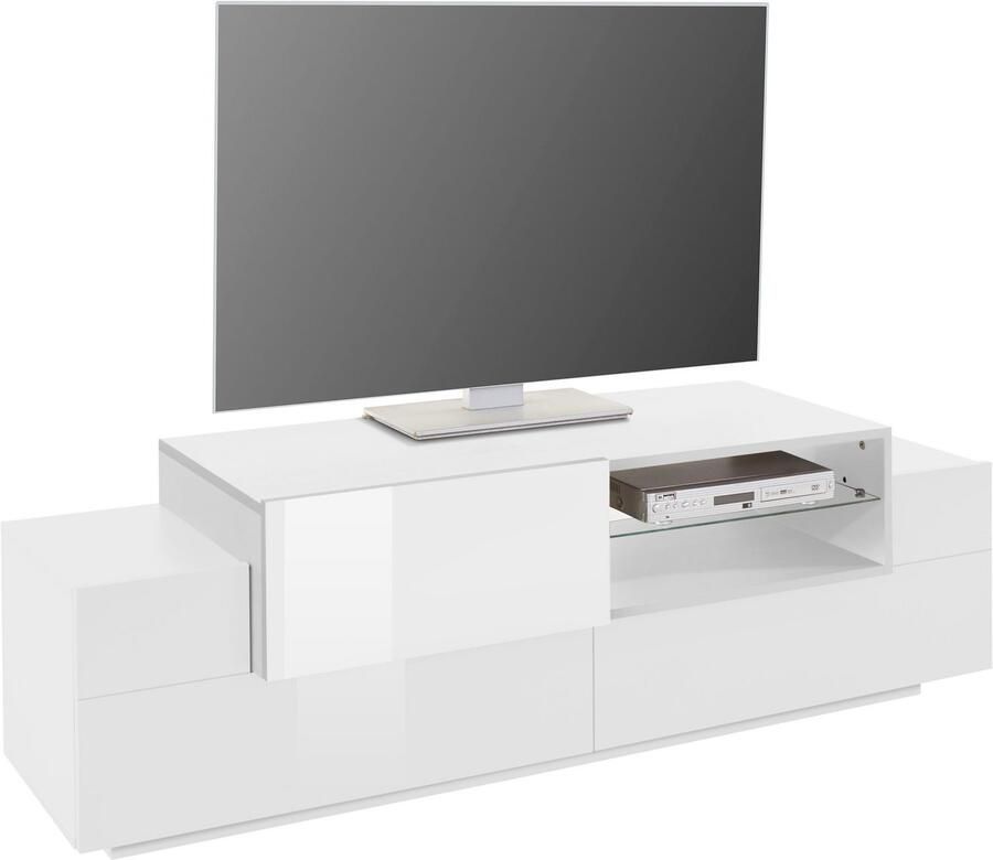 INOSIGN Tv-meubel Coro lowboard TV-commode TV-meubelen TV-bank met 2 kleppen 1 deur 1 glazen plank breedte 160