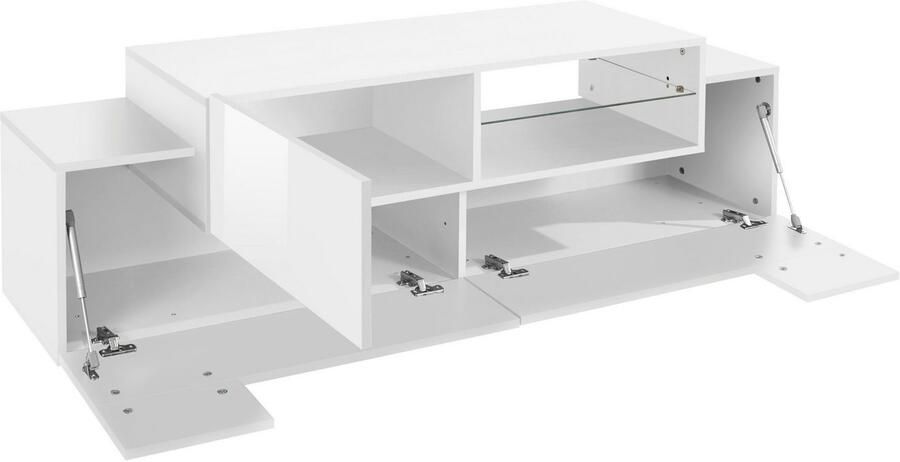 INOSIGN Tv-meubel Coro lowboard TV-commode TV-meubelen TV-bank met 2 kleppen 1 deur 1 glazen plank breedte 160 - Foto 6