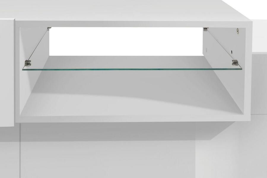 INOSIGN Tv-meubel Coro lowboard TV-commode TV-meubelen TV-bank met 2 kleppen 1 deur 1 glazen plank breedte 160 - Foto 4