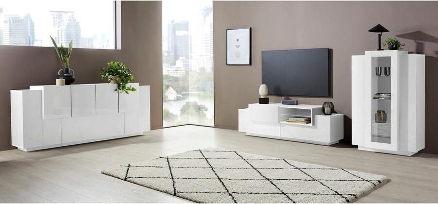 INOSIGN Tv-meubel Coro lowboard TV-commode TV-meubelen TV-bank met 2 kleppen 1 deur 1 glazen plank breedte 160 - Foto 7