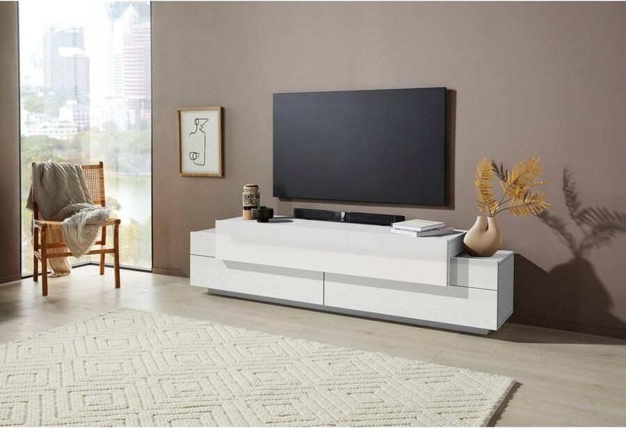 INOSIGN Tv-meubel Coro lowboard TV-commode TV-meubelen TV-bank met 3 kleppen waarvan 2 met push-to-open functie breedte 200 cm - Foto 2