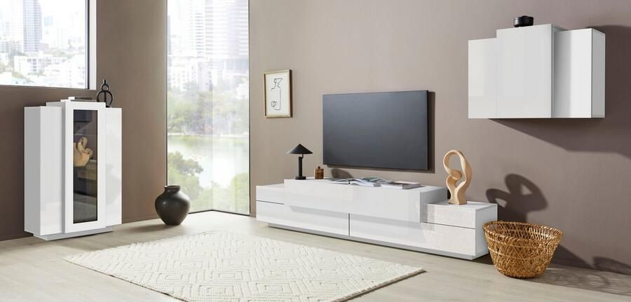 INOSIGN Tv-meubel Coro lowboard TV-commode TV-meubelen TV-bank met 3 kleppen waarvan 2 met push-to-open functie breedte 200 cm - Foto 6