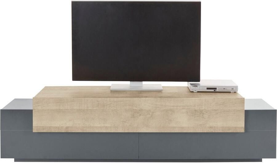 INOSIGN Tv-meubel Coro lowboard TV-commode TV-meubelen TV-bank met 3 kleppen waarvan 2 met push-to-open functie breedte 200 cm - Foto 4