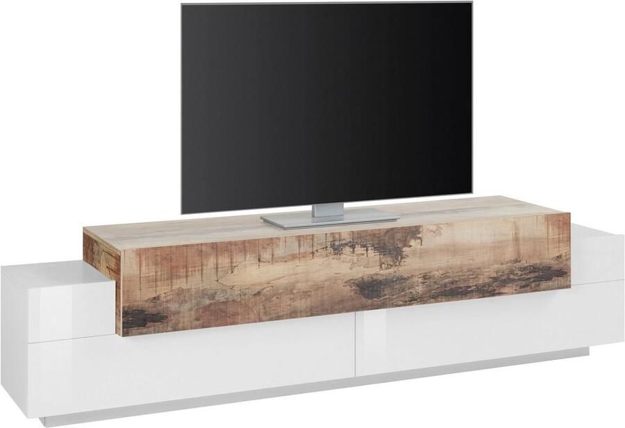 INOSIGN Tv-meubel Coro lowboard TV-commode TV-meubelen TV-bank met 3 kleppen waarvan 2 met push-to-open functie breedte 200 cm - Foto 3