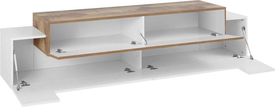 INOSIGN Tv-meubel Coro lowboard TV-commode TV-meubelen TV-bank met 3 kleppen waarvan 2 met push-to-open functie breedte 200 cm - Foto 5