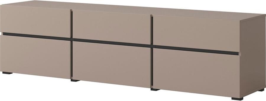 INOSIGN Tv-meubel Cross moderne greeploze TV-kast 3 kleppen 3 laden Breedte 180 cm TV-kast met veel bergruimte TV-board - Foto 5