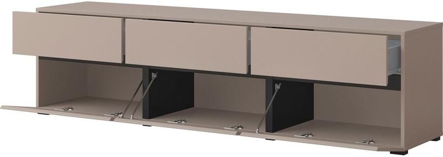INOSIGN Tv-meubel Cross moderne greeploze TV-kast 3 kleppen 3 laden Breedte 180 cm TV-kast met veel bergruimte TV-board - Foto 6