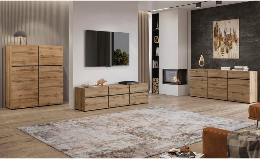 INOSIGN Kast Cross breedte 180 cm moderne greeploze kast 3 deuren 3 laden - Foto 4