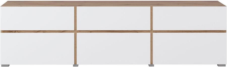 INOSIGN Tv-meubel Cross moderne greeploze TV-kast 3 kleppen 3 laden Breedte 180 cm TV-kast met veel bergruimte TV-board - Foto 6