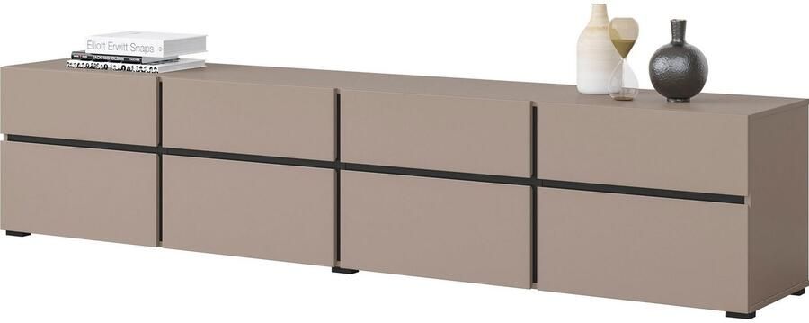 INOSIGN Tv-meubel Cross moderne greeploze TV-kommode 4 kleppen 4 lades Breedte 225 cm tv-kast met veel opbergruimte tv-meubel - Foto 3