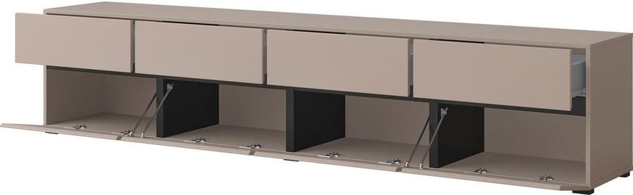 INOSIGN Tv-meubel Cross moderne greeploze TV-kommode 4 kleppen 4 lades Breedte 225 cm tv-kast met veel opbergruimte tv-meubel - Foto 5