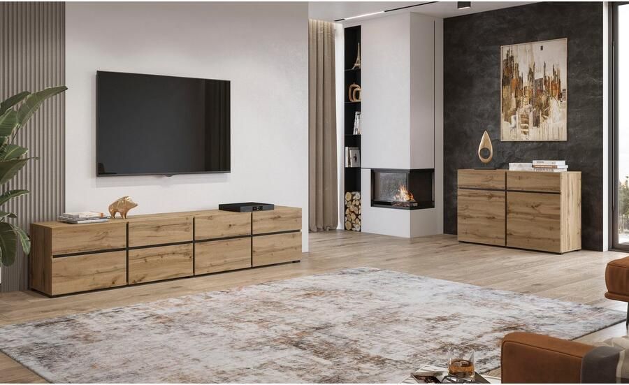 INOSIGN Dressoir Cross breedte 119 5 cm moderne greeploze kast 2 deuren 2 laden - Foto 6